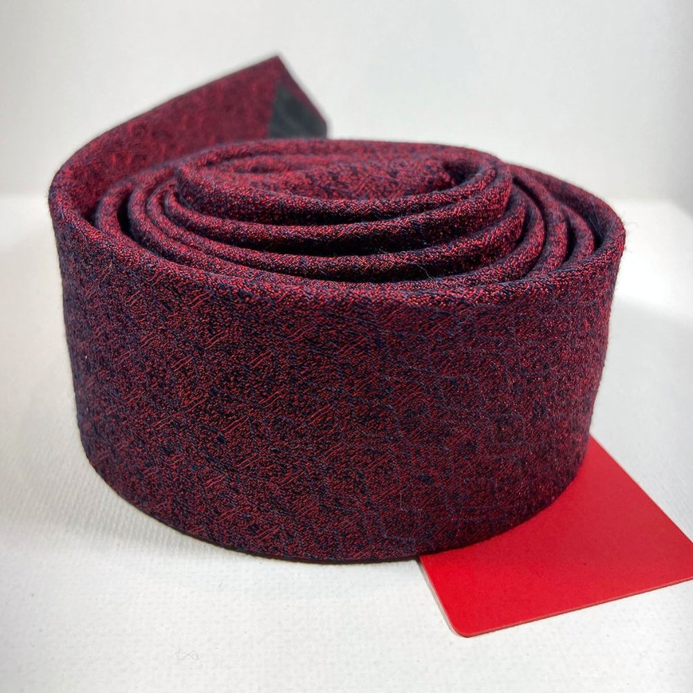 Hugo Boss Red Abstract Pattern Skinny Tie